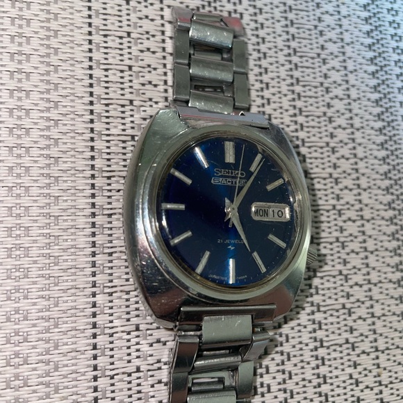 Seiko 5ACTUS 7019 7000 Automatic Analog Day | Date Blue Dial Watch - Picture 3 of 6